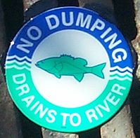 No Dumping Drains to River