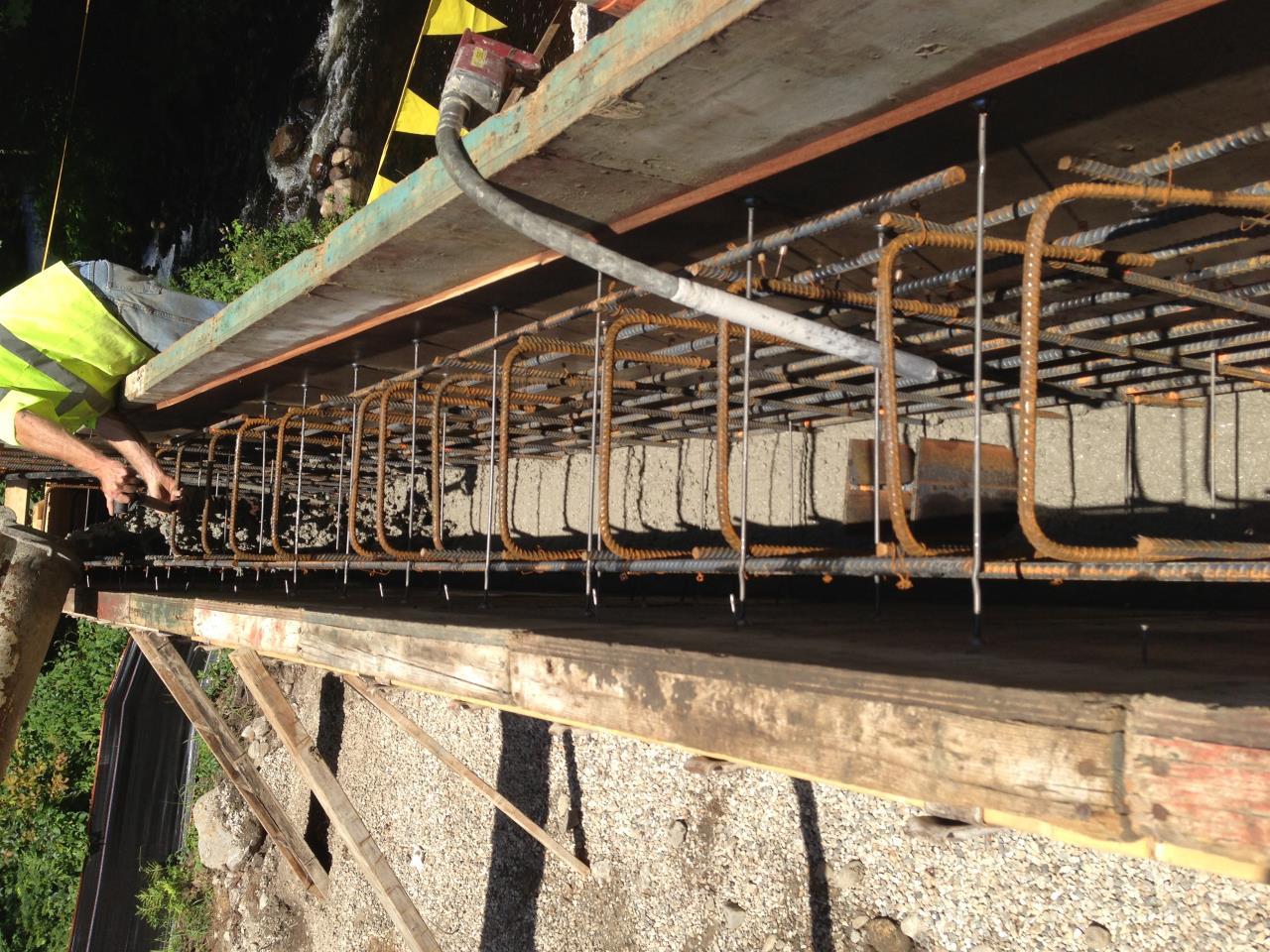 Rebar with concert being poured