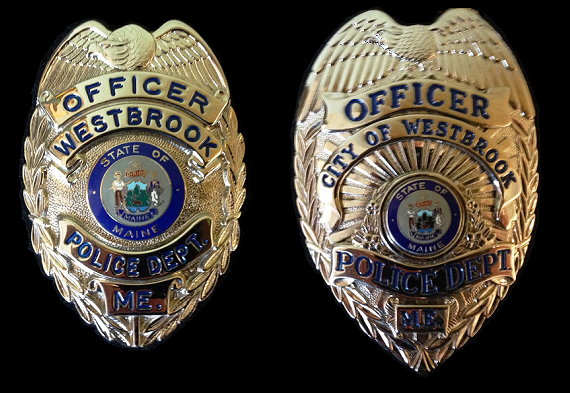 Westbrook Police Department Shield Style Badge (1973) and Current Shield Style Badge (1989)