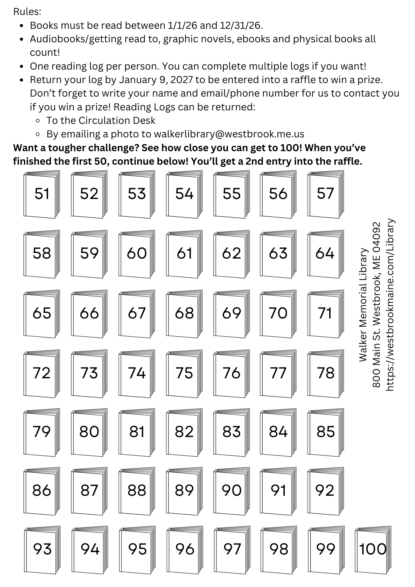 WML 50 - 100 Book  Reading Challenge 2026 page 2