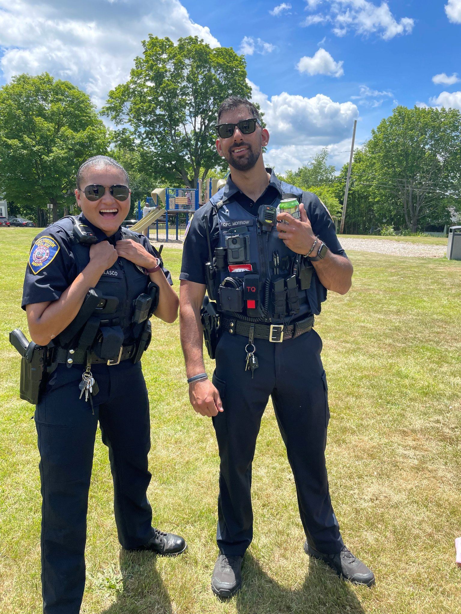 Officers at a community event Officers at a community event